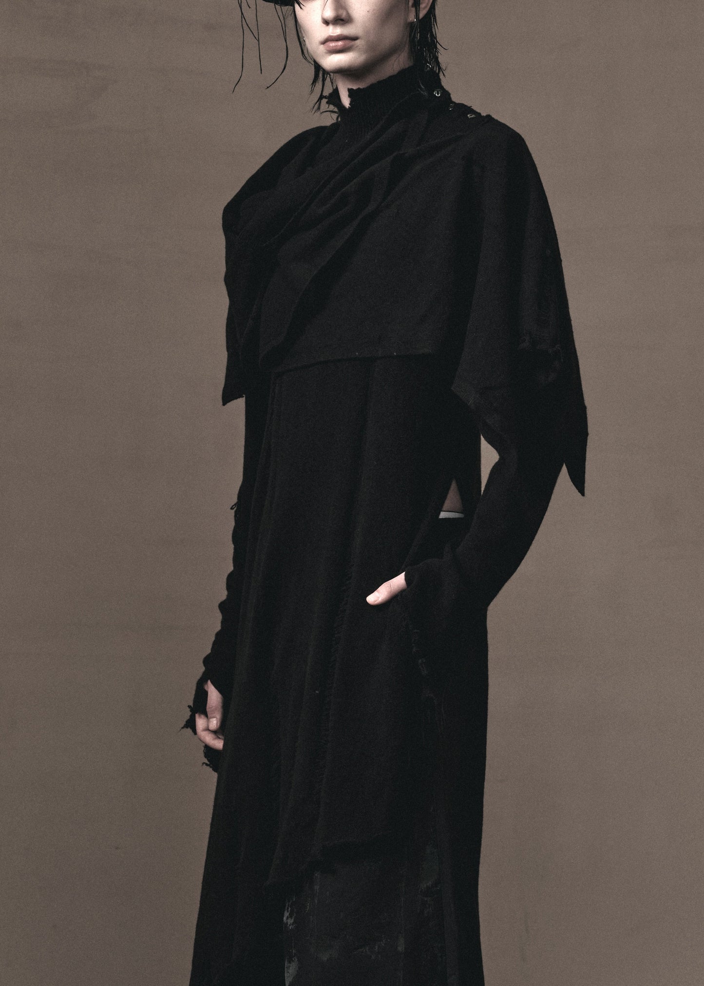 RAW-EDGE TURTLENECK SWEATER