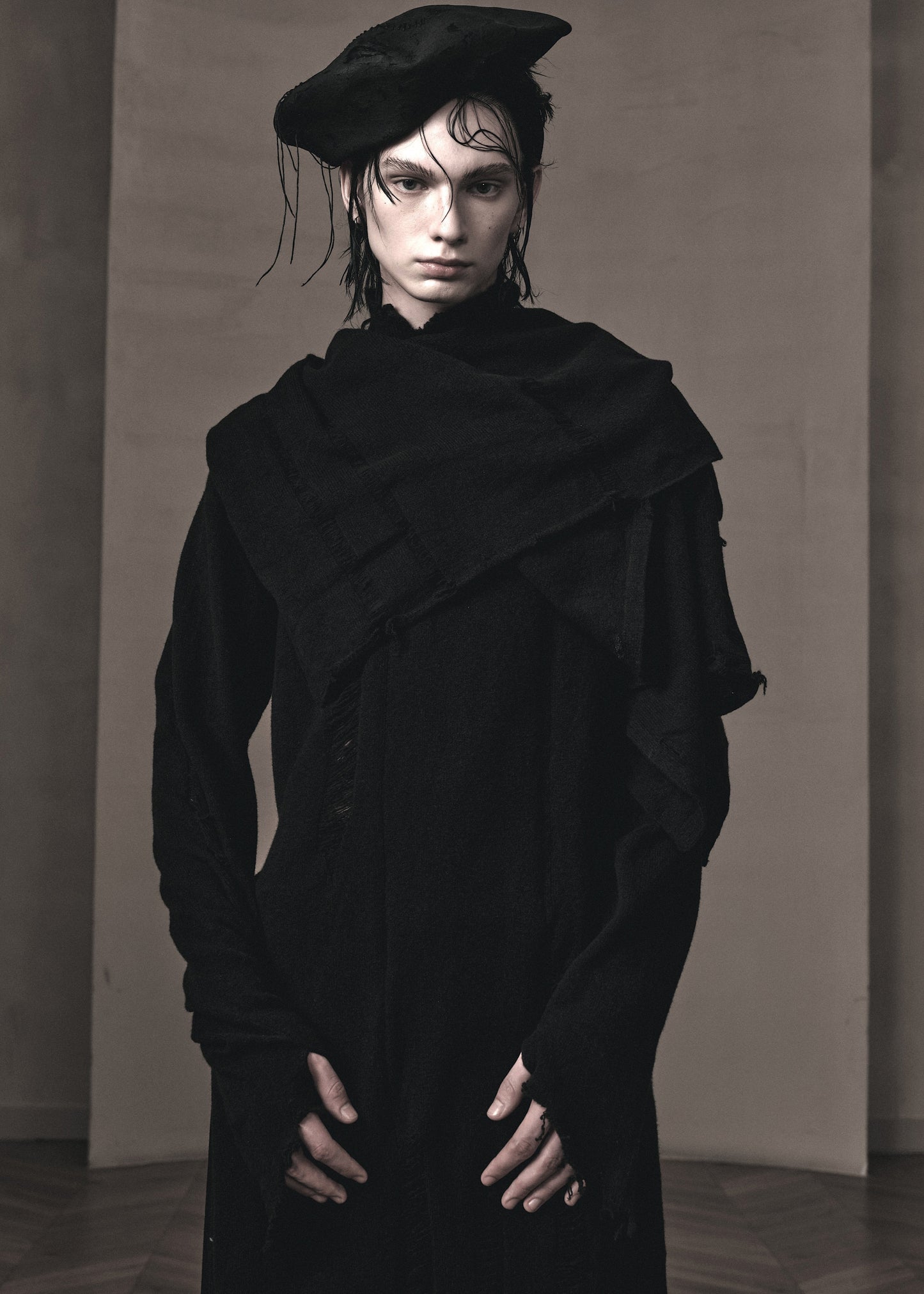 RAW-EDGE TURTLENECK SWEATER