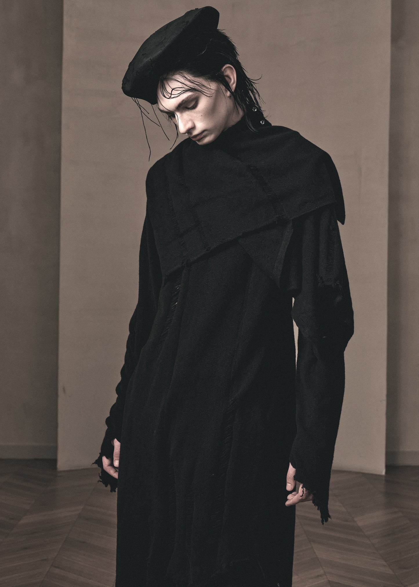 RAW-EDGE TURTLENECK SWEATER