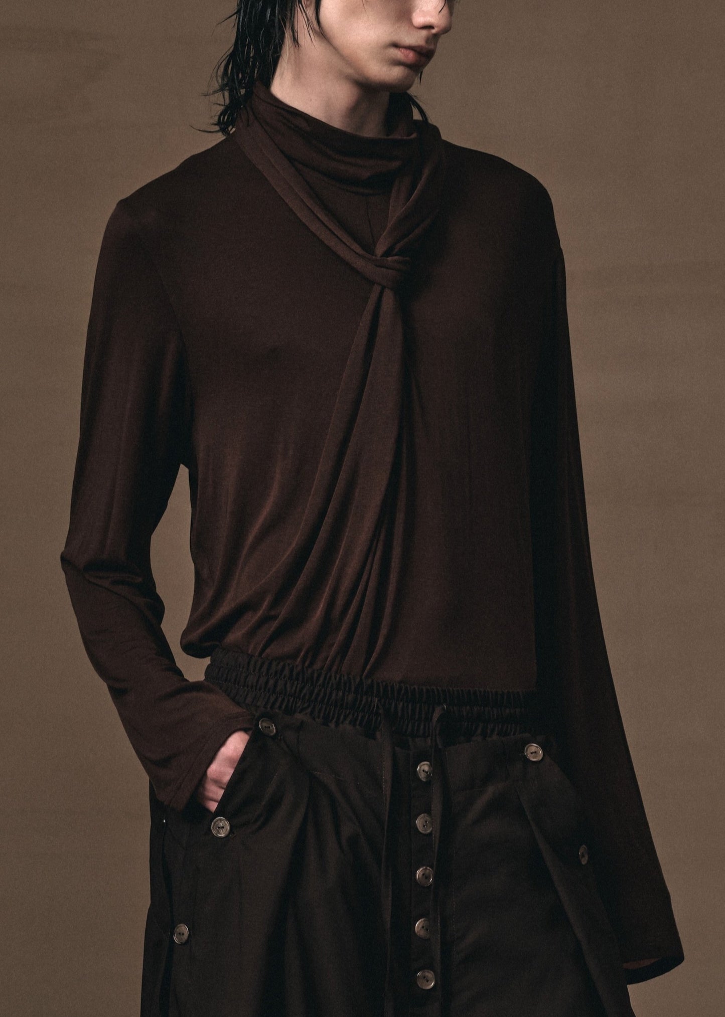 TIED JERSEY TOP