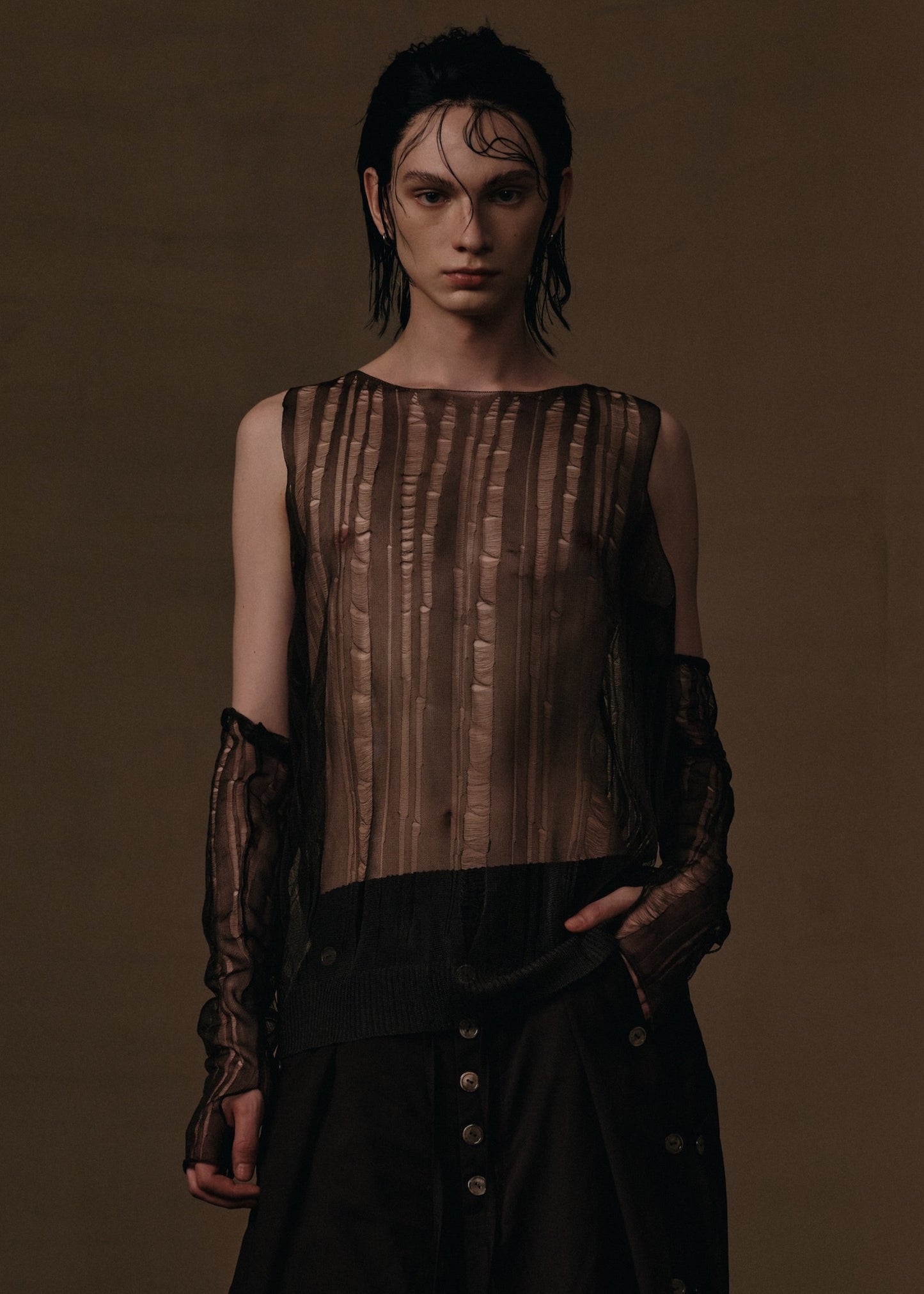 FLOATING KNIT ORGANZA SET