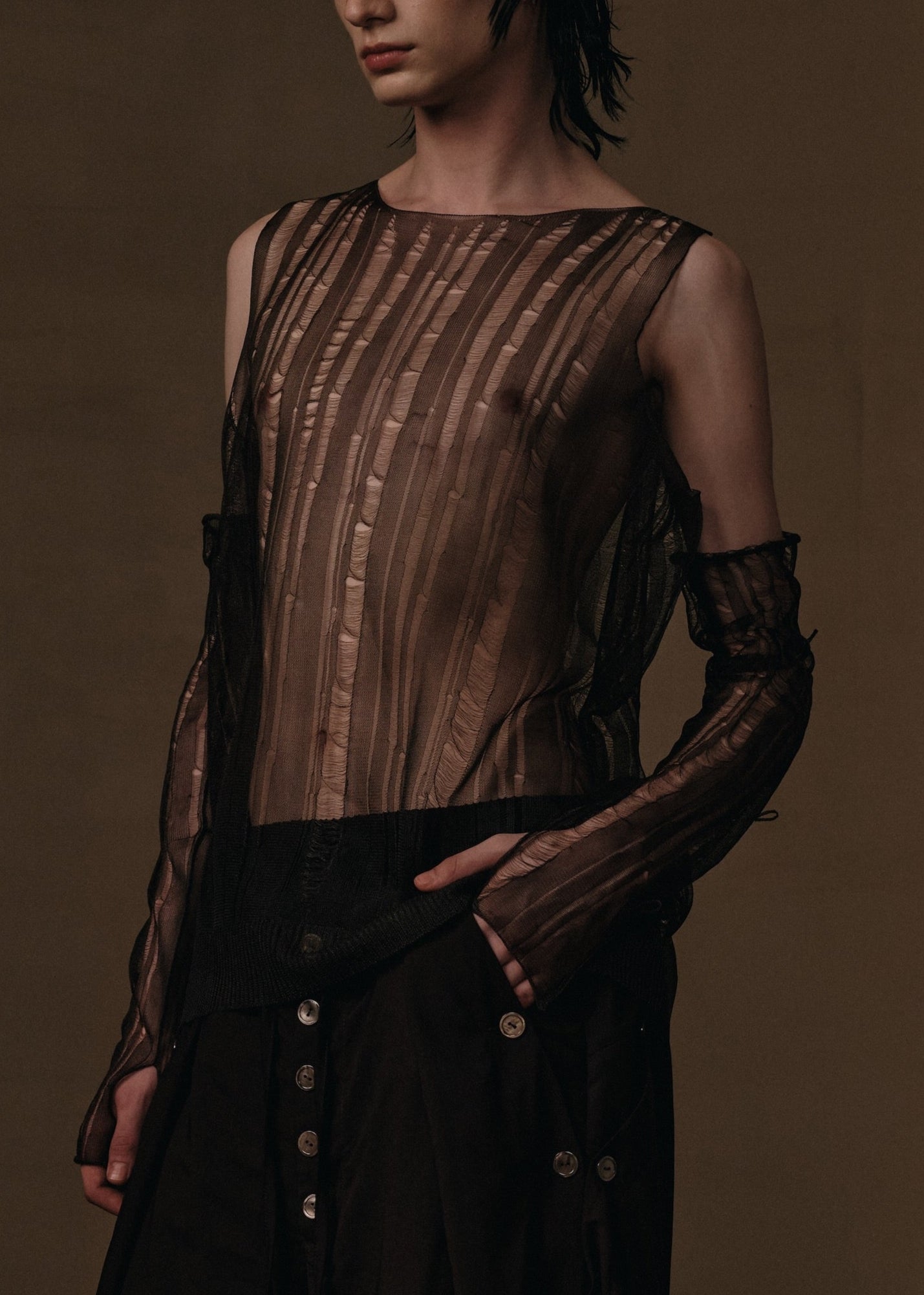 FLOATING KNIT ORGANZA SET