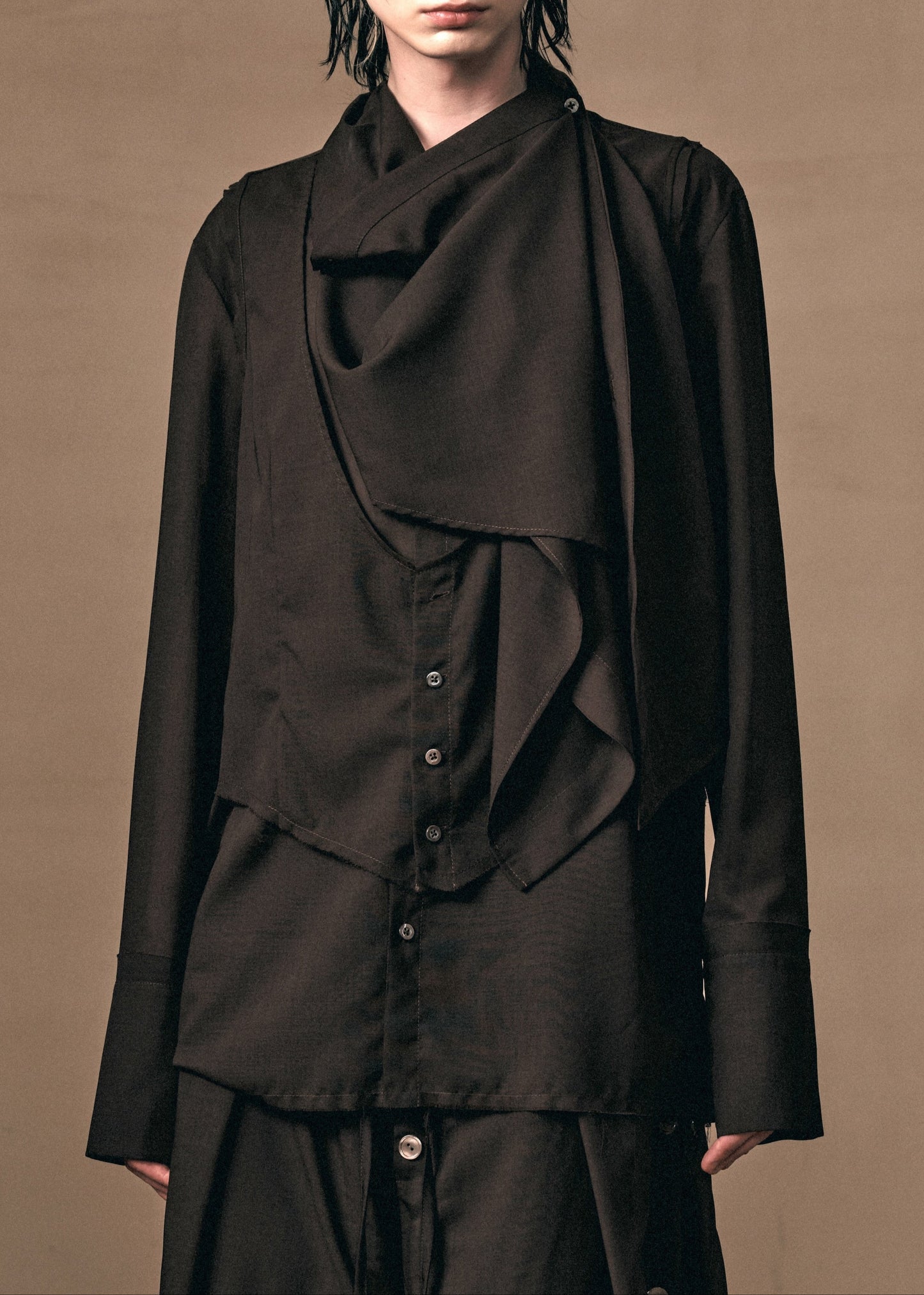 MULTILAYER SCARF SHIRT