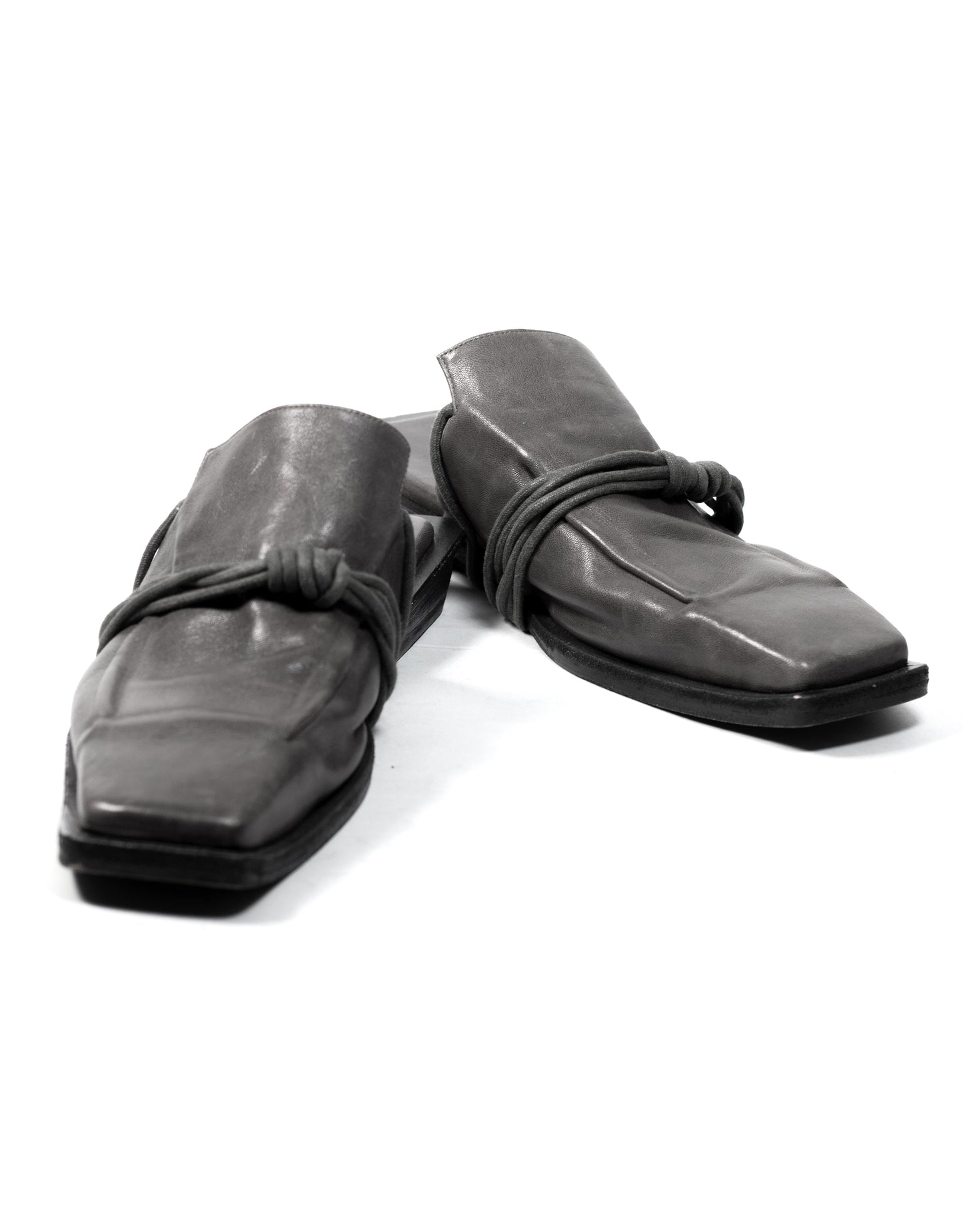 Rhyzem | Lace-up Mules | Grey