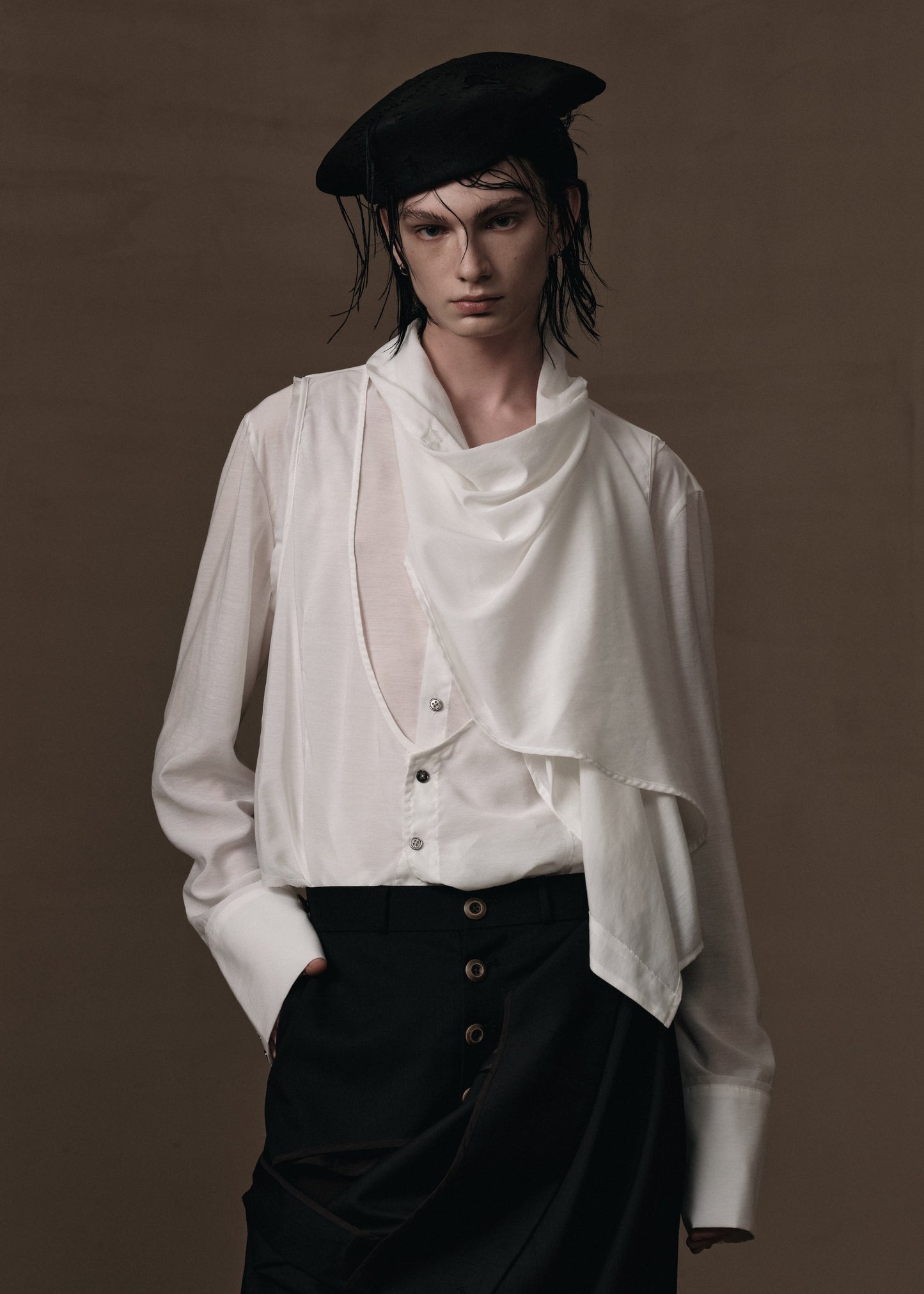 SCARF SHIRT WITH VEST