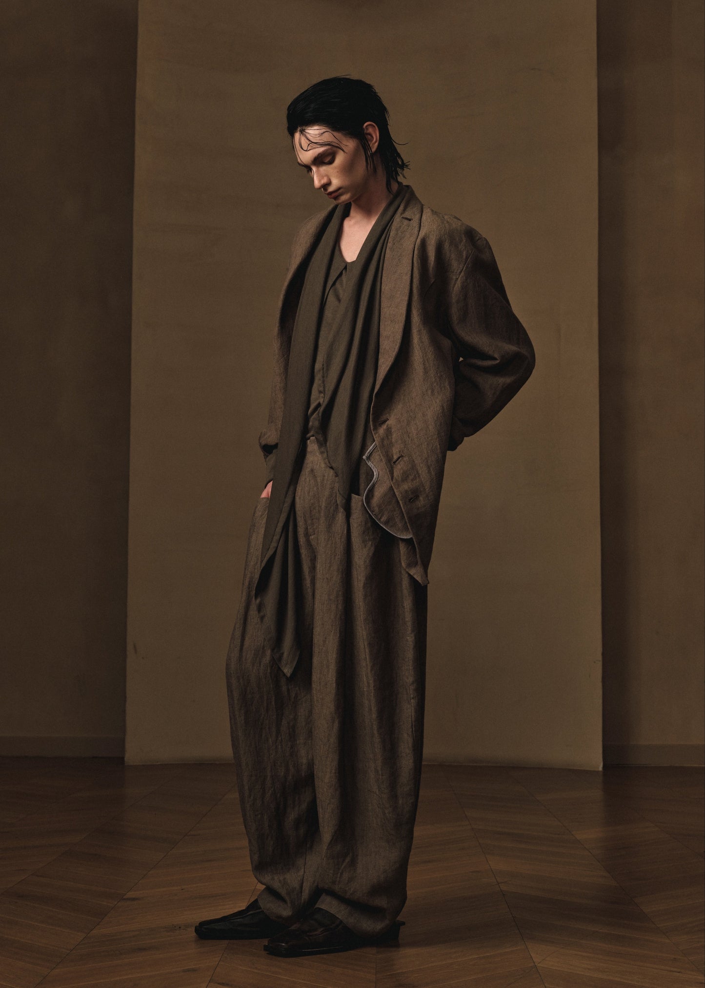 SHAWL-COLLAR HEMP BLAZER