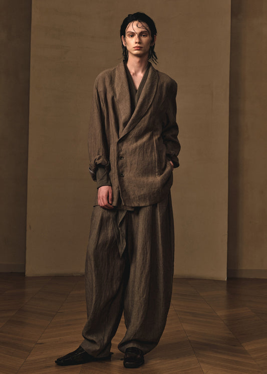 SHAWL-COLLAR HEMP BLAZER