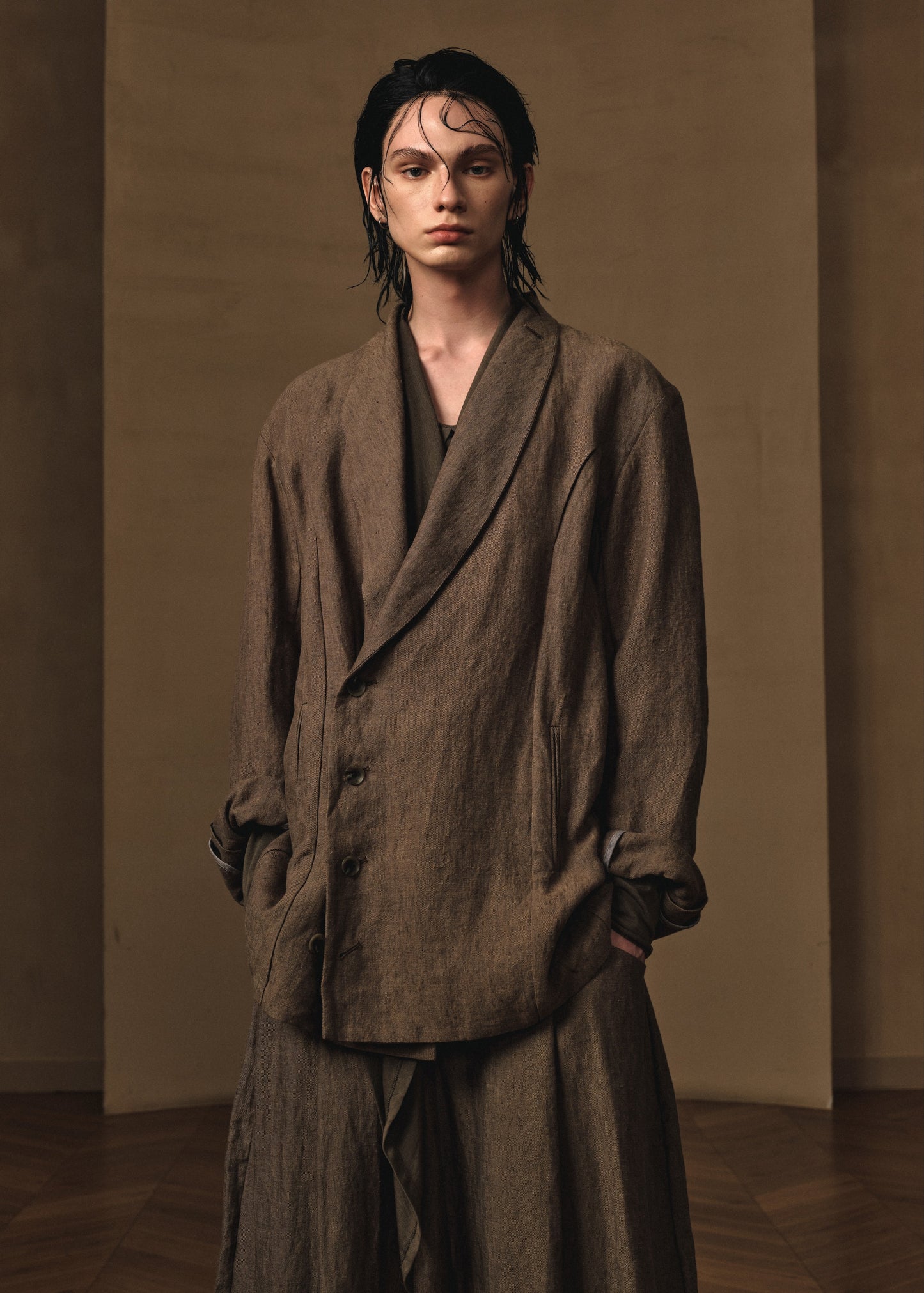 SHAWL-COLLAR HEMP BLAZER