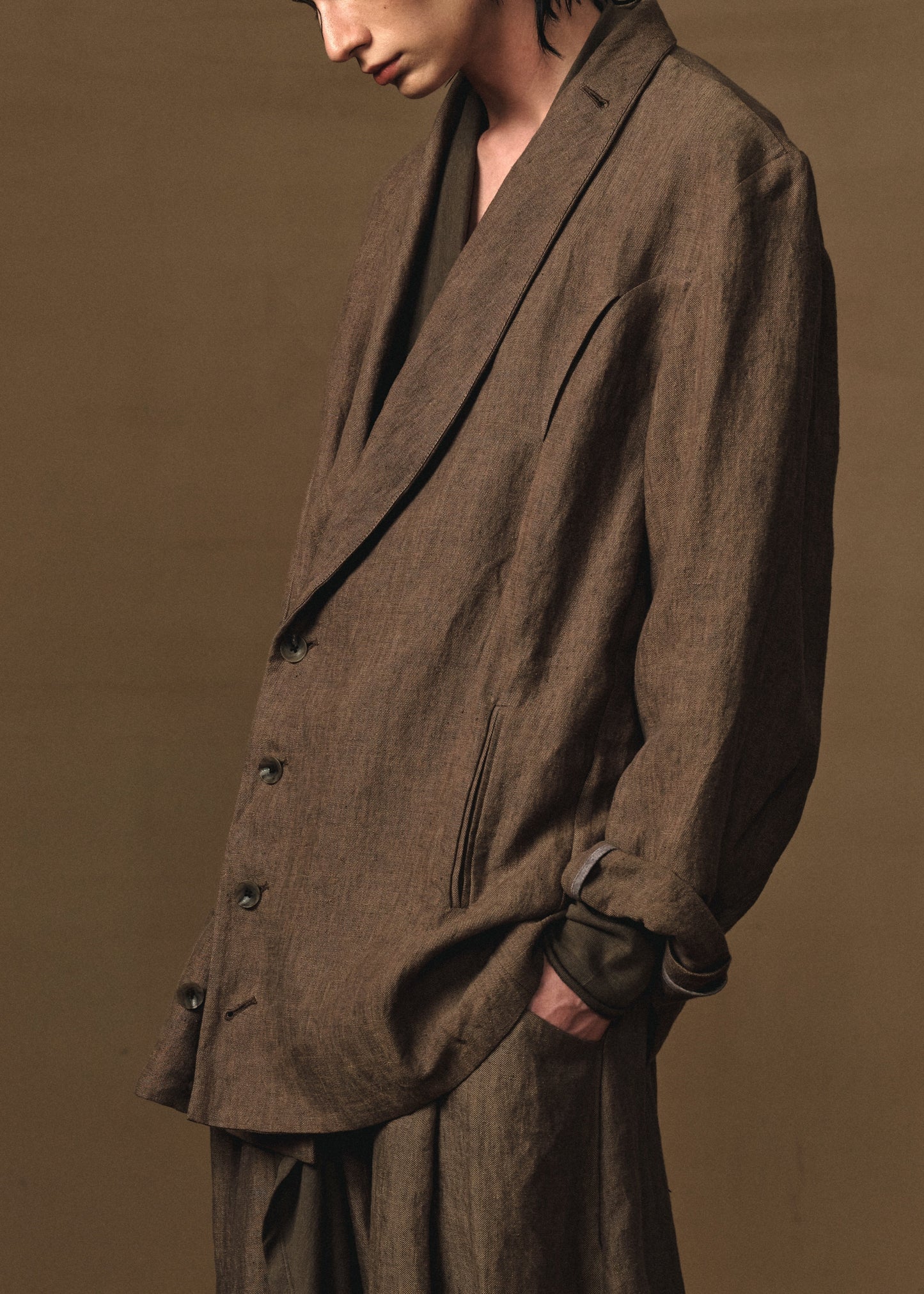 SHAWL-COLLAR HEMP BLAZER