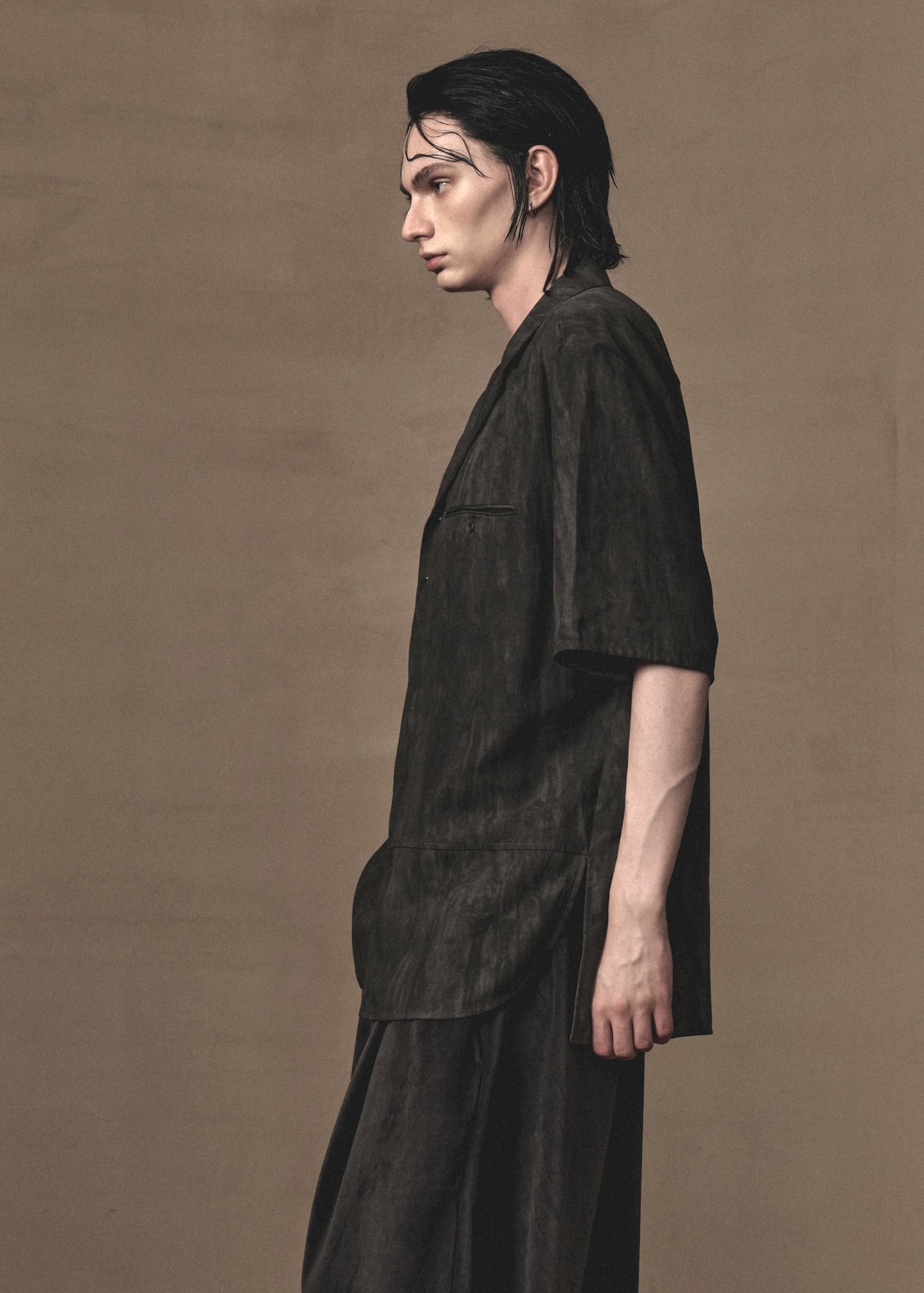 MOTTLED SPLICED PLANT DYED SHIRT