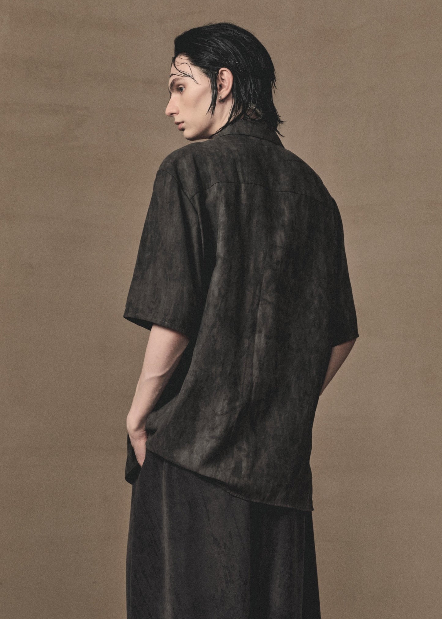 MOTTLED SPLICED PLANT DYED SHIRT