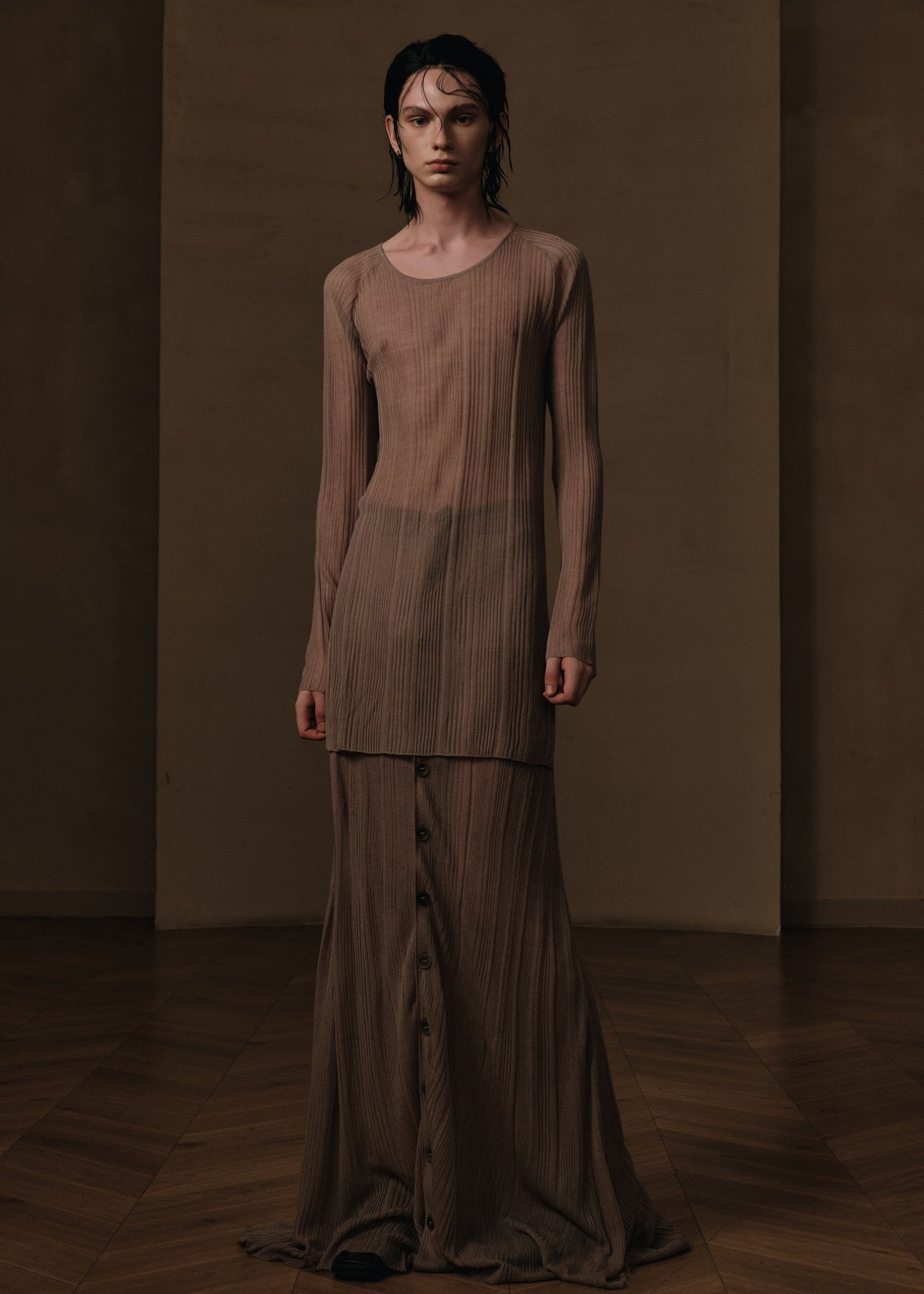 SAND KNIT SLIM TOP