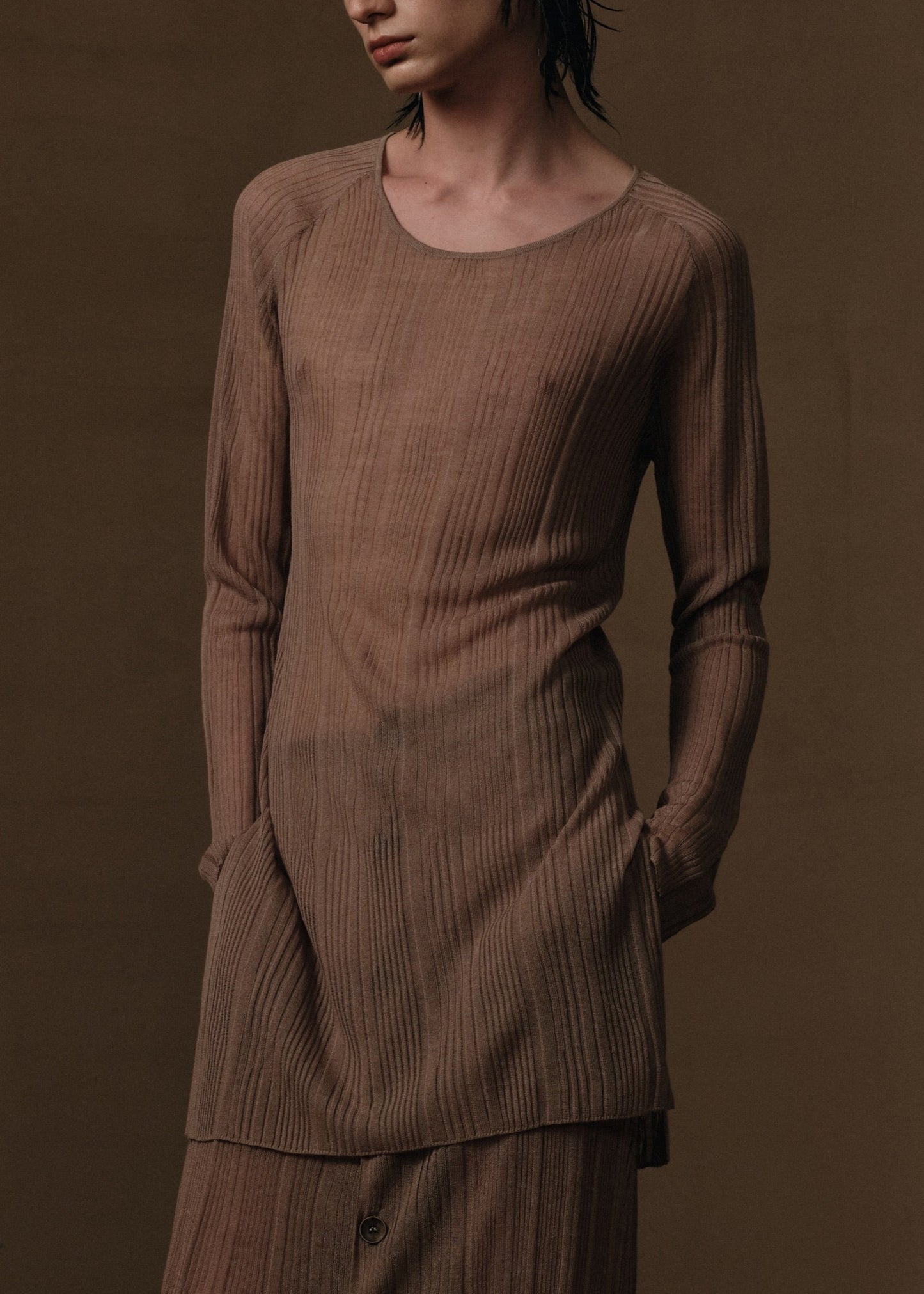 SAND KNIT SLIM TOP
