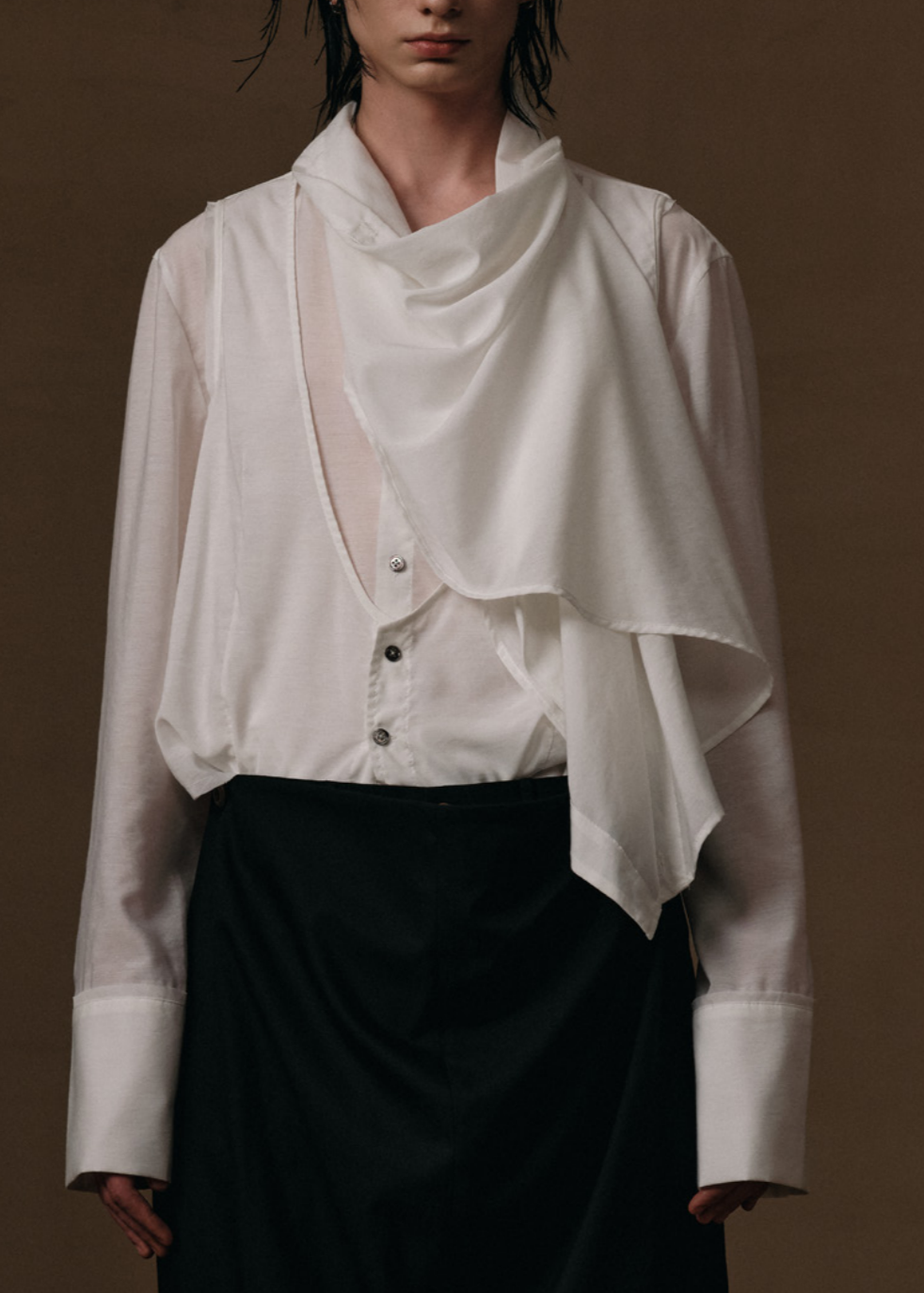 SCARF SHIRT WITH VEST