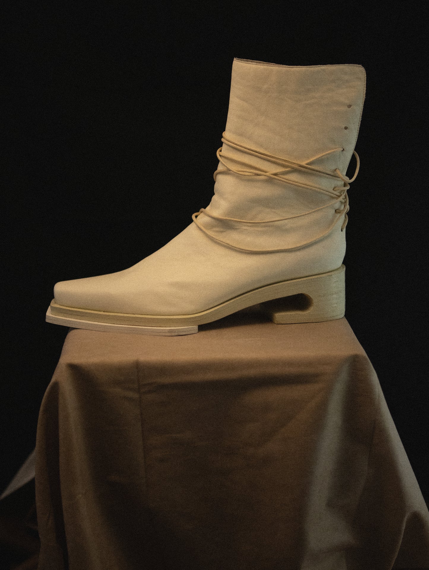 Lace-up Boots | Cream
