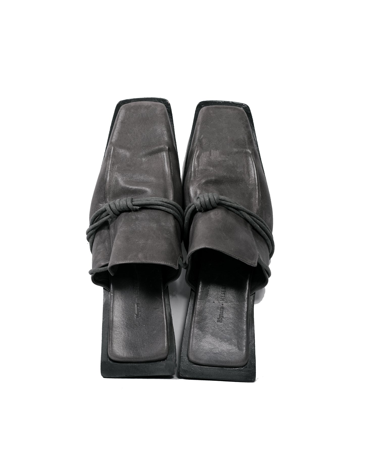 Rhyzem | Lace-up Mules | Grey