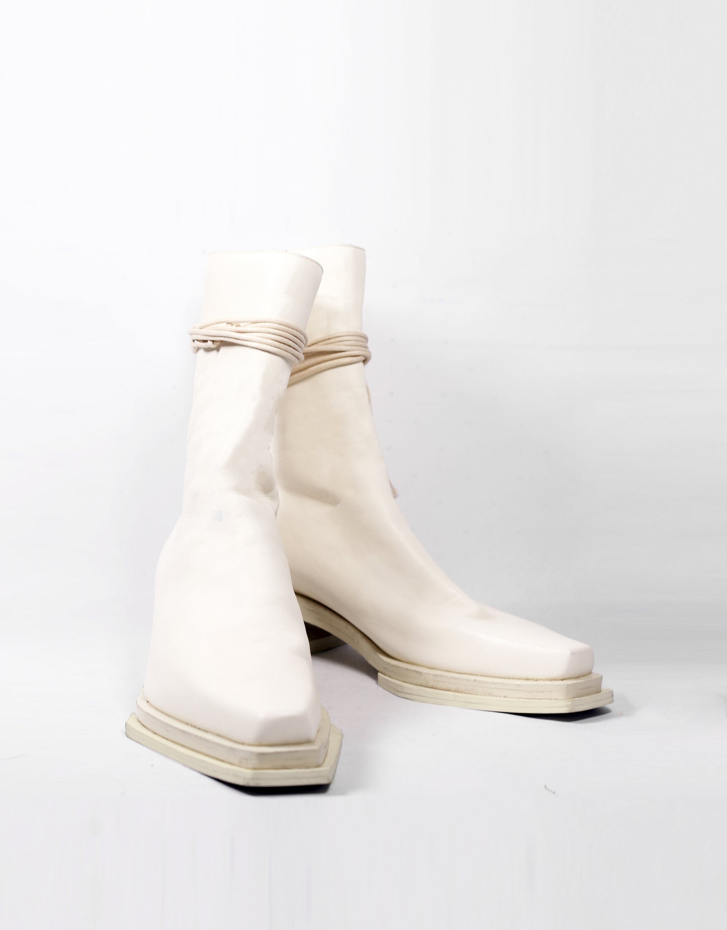 Lace-up Boots | Cream