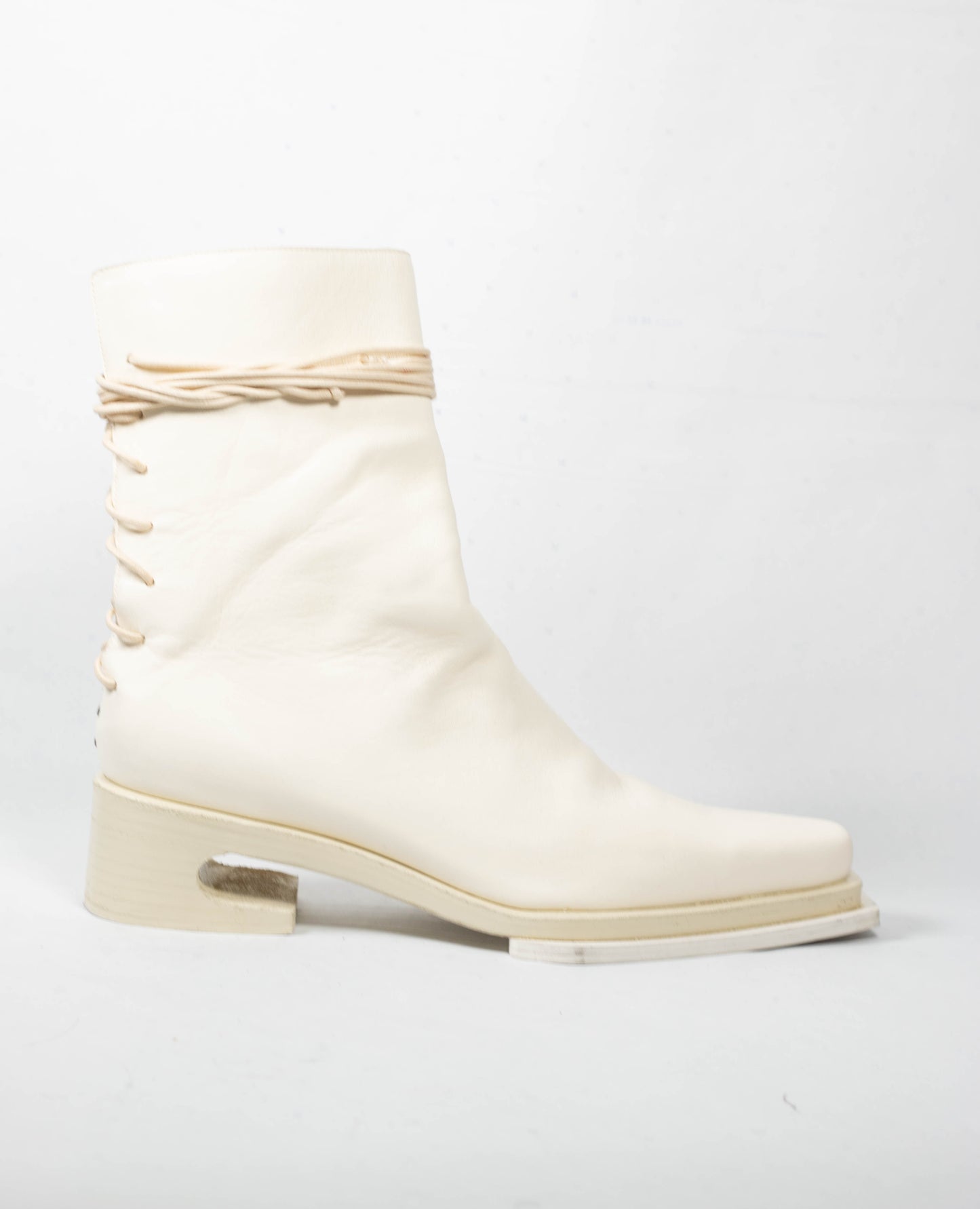 Lace-up Boots | Cream