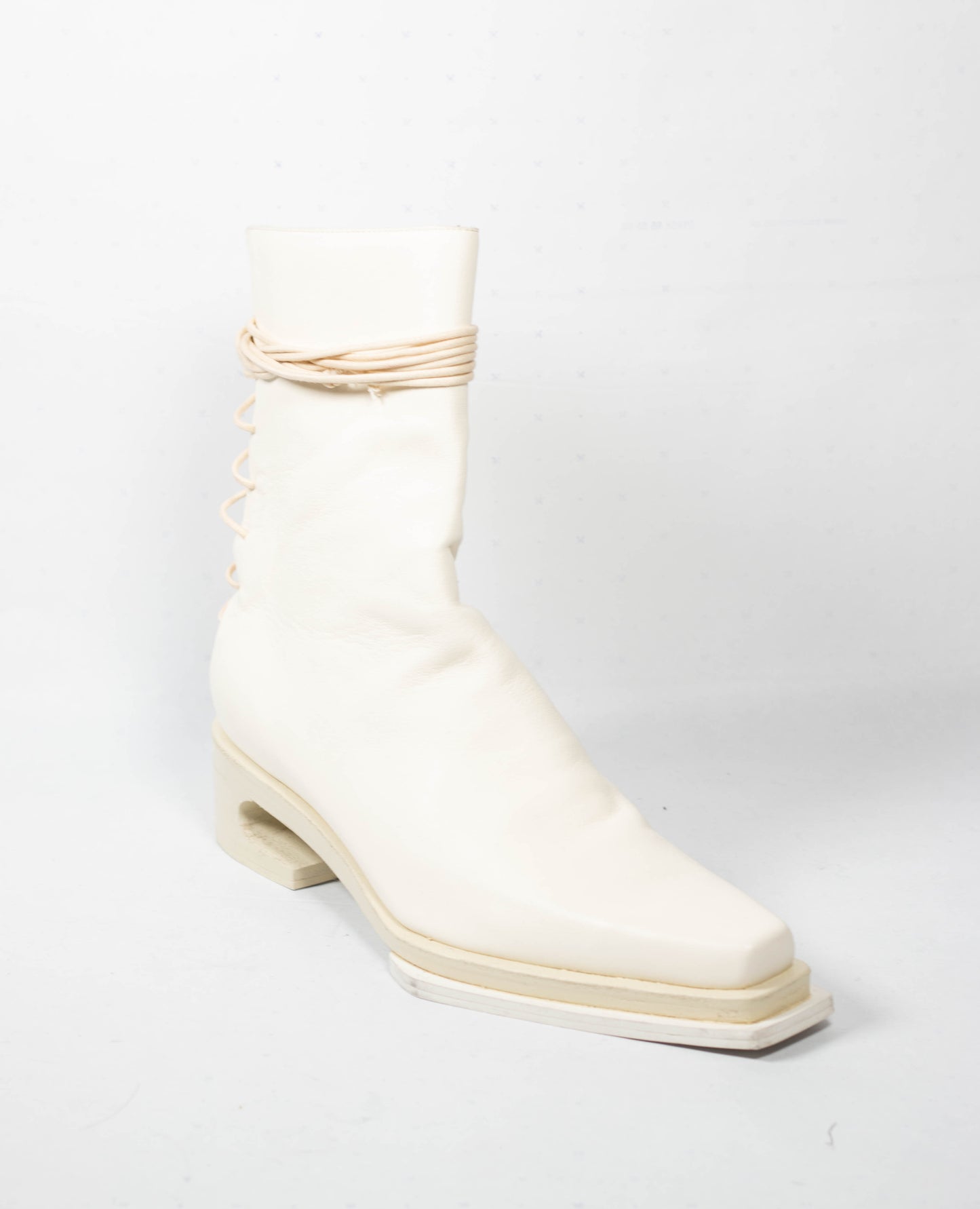Lace-up Boots | Cream
