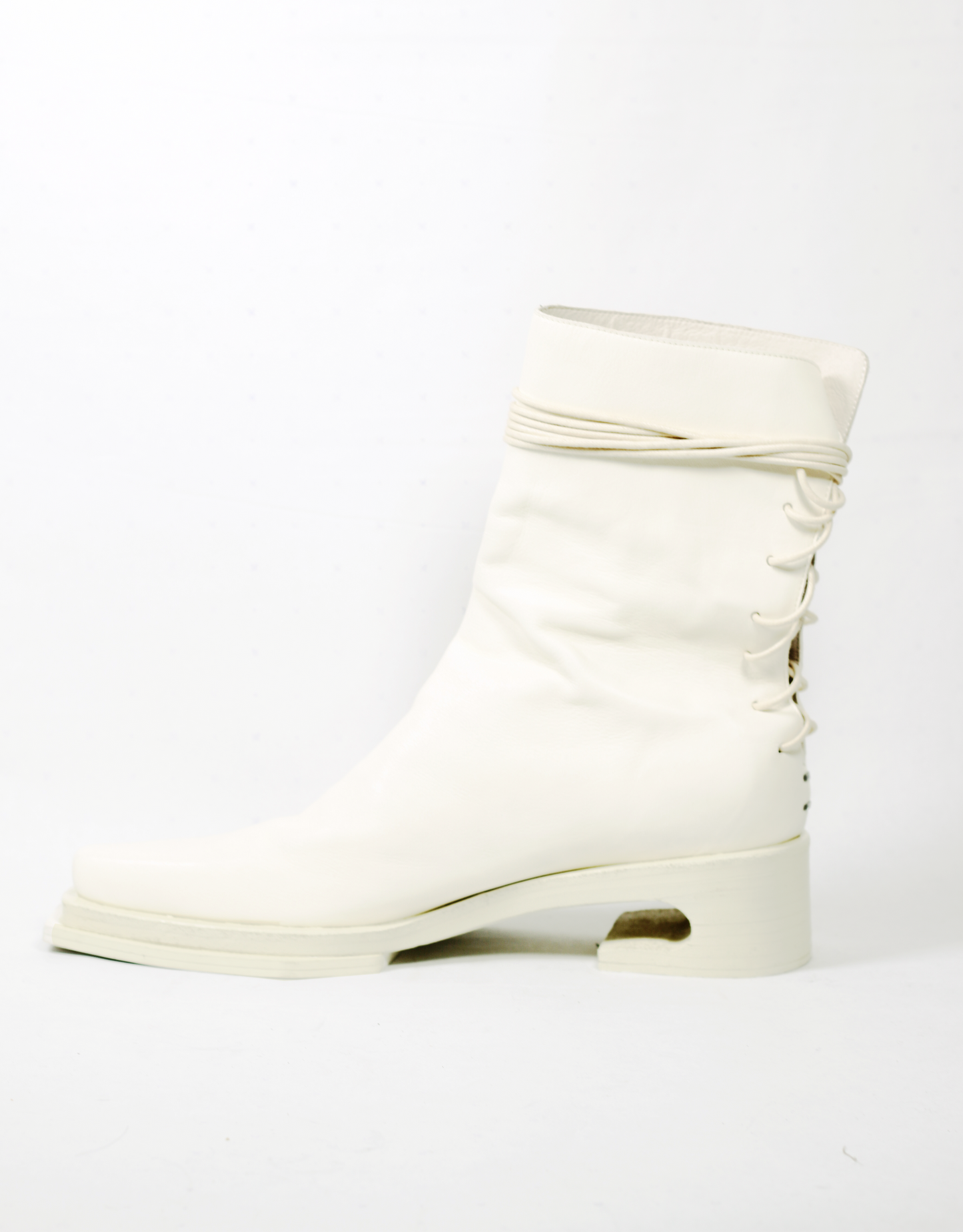 Lace-up Boots | Cream